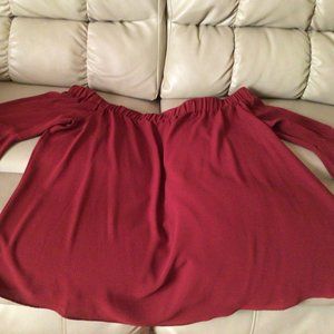 Burgundy Off the shoulders blouse